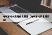 电子游戏本质是什么意思（电子游戏的本质特征）
