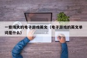 一些伟大的电子游戏英文（电子游戏的英文单词是什么）