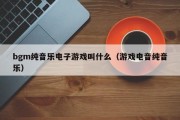 bgm纯音乐电子游戏叫什么（游戏电音纯音乐）