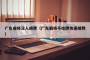 广东麻将没人胡牌（广东麻将不吃牌快速胡牌）
