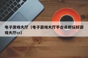 电子游戏大厅（电子游戏大厅平台点即玩好游戏大厅cc）
