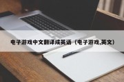 电子游戏中文翻译成英语（电子游戏,英文）